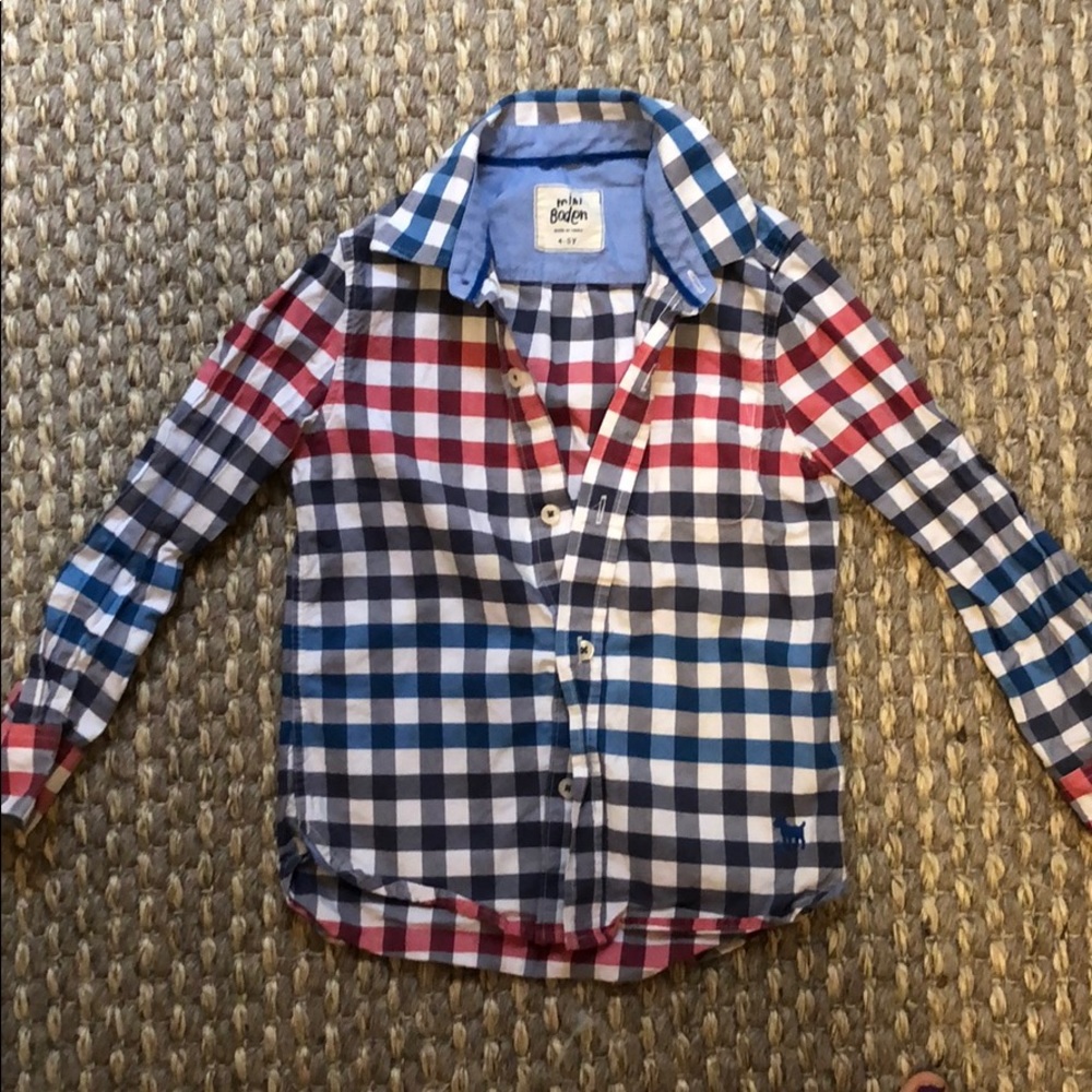 Mini Boden checked dress shirt size 4-5 years
